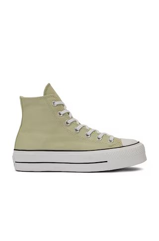 Converse Chuck Taylor All Star Lift Sneaker in Olive Aura, White, & Black from Revolve.com | Revolve Clothing (Global)