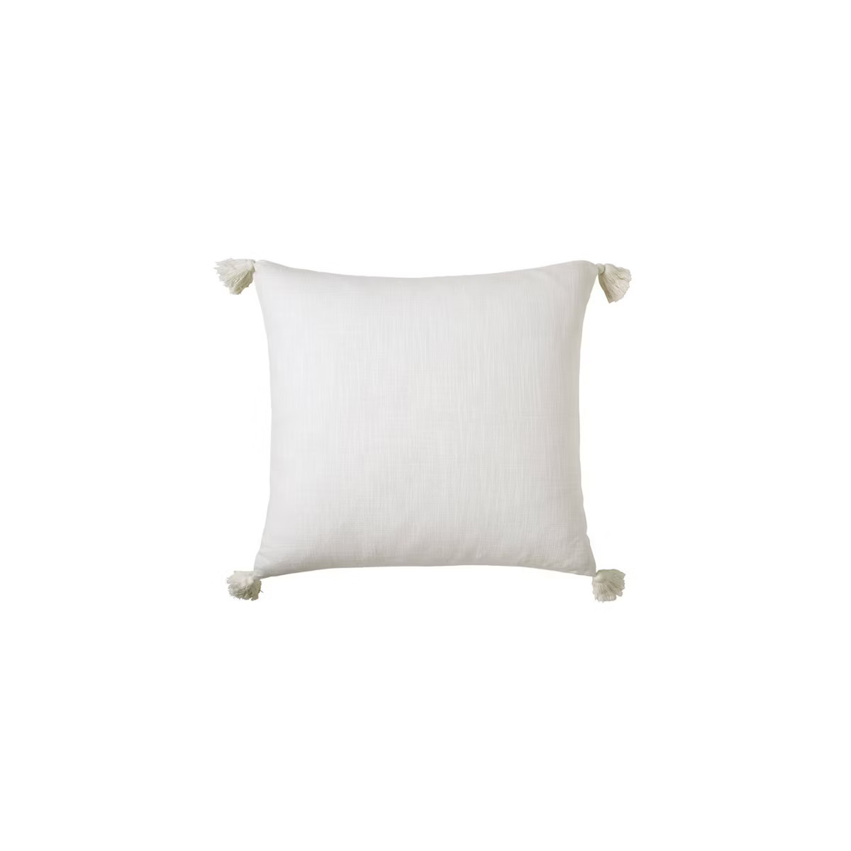 Peri Home Euro Tassel Sham White: 100% Cotton, Zipper Closure, Machine Washable Pillow Cover | Target