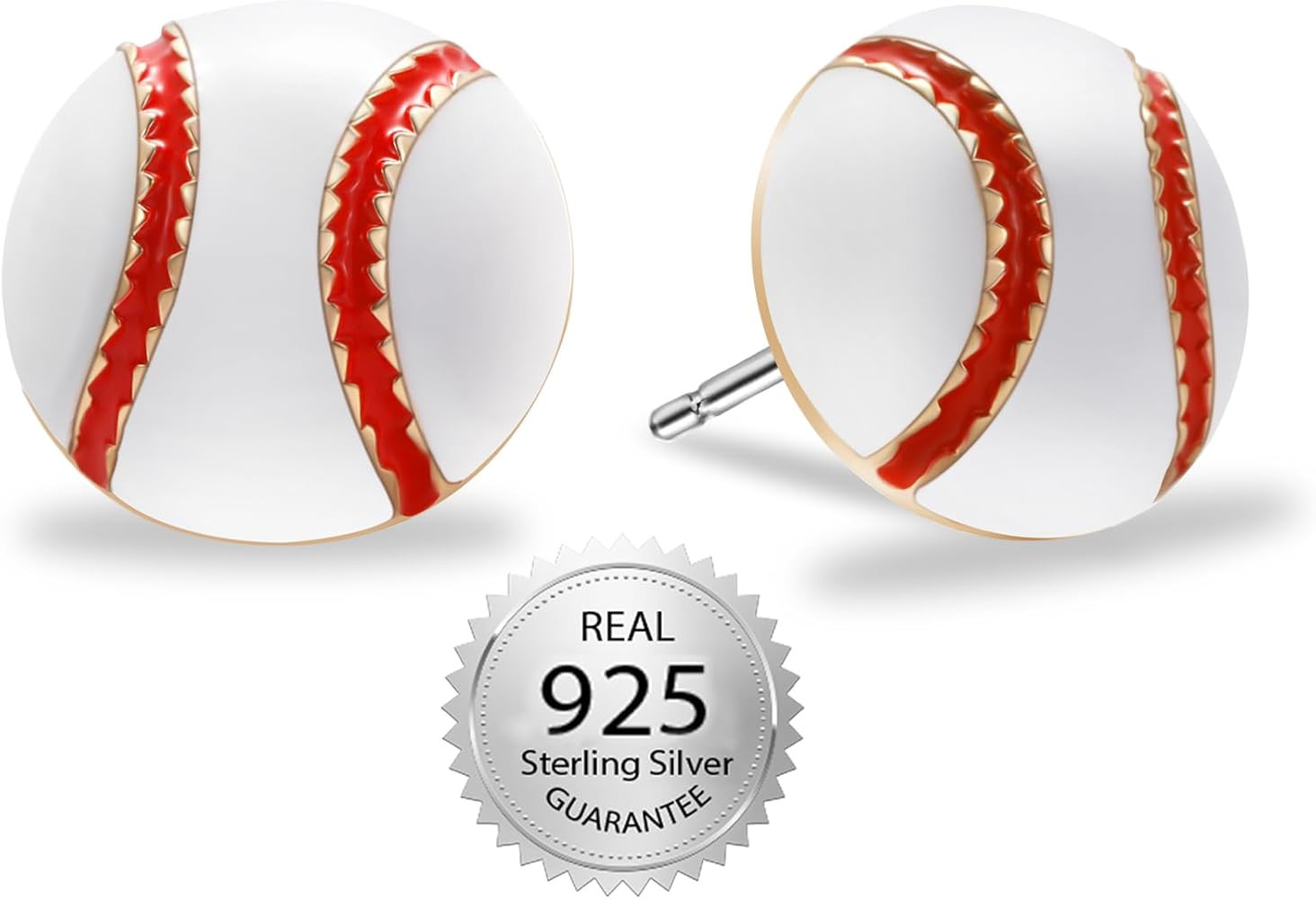 SmileBelle Sterling Silver Baseball Earrings for Women, Baseball Mom Studs Matching Softball Game... | Amazon (US)