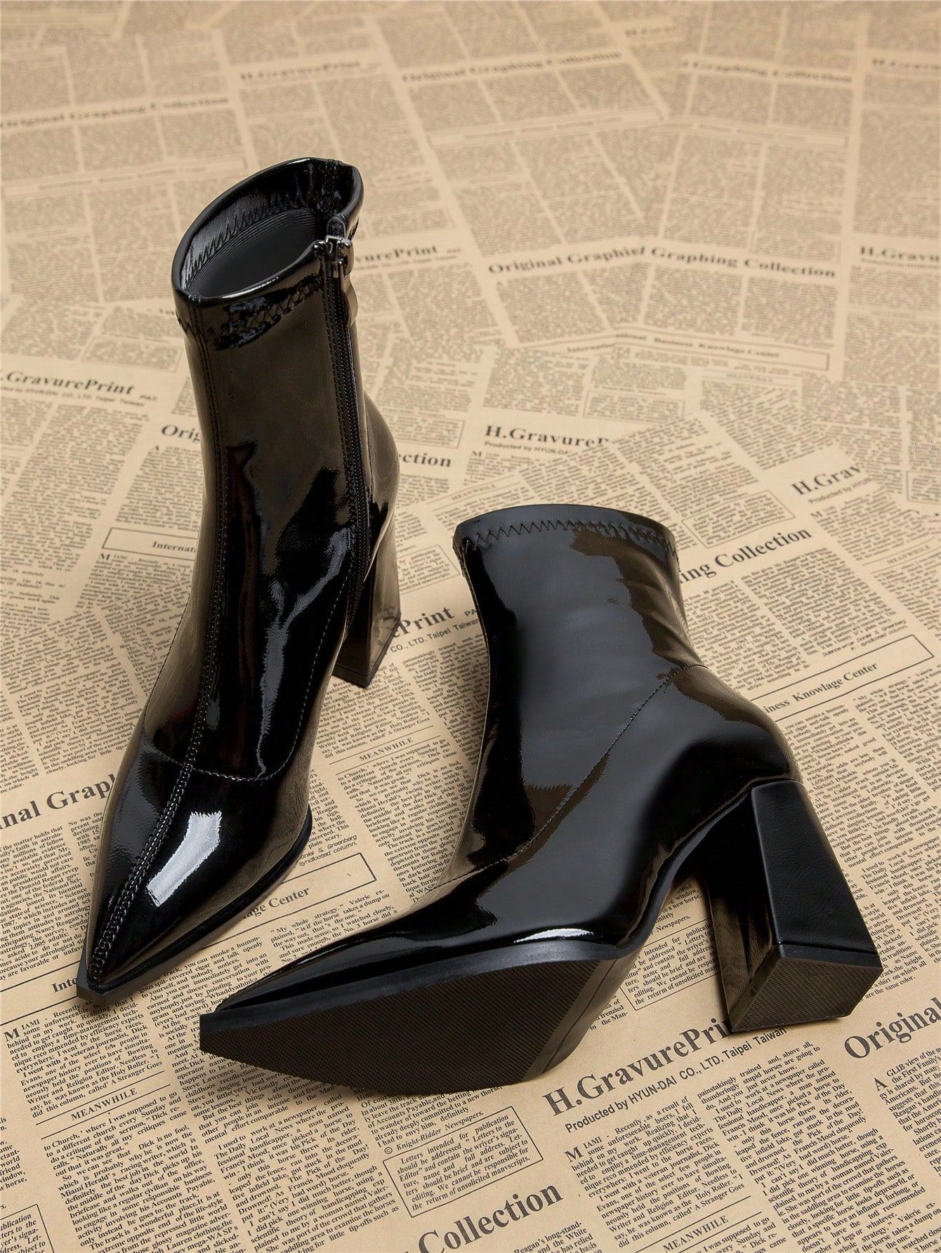 Women's Elegant Black Chunky Heel Short Boots | SHEIN