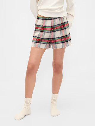 Logo Flannel Boxer Shorts | Gap (US)