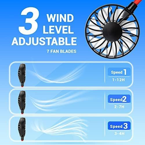 Portable Neck Fan Rechargeable Personal Hand-Free Fan Mini USB Wearable Neckband Sport Fan, 3 Spe... | Amazon (US)