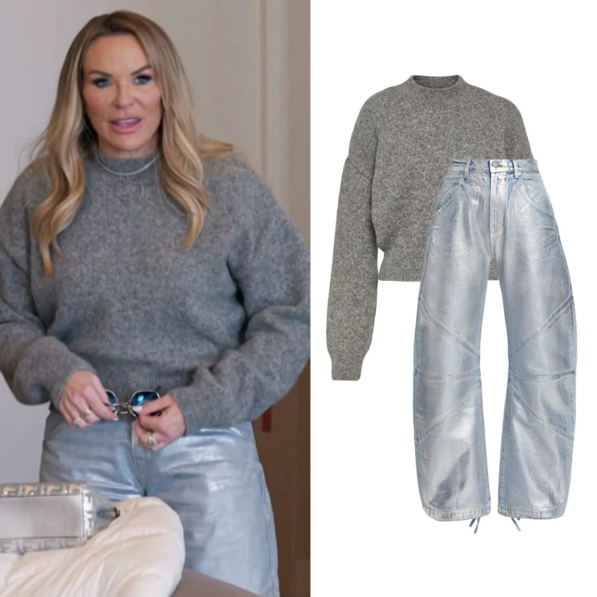 Heather Gay’s Grey Sweater and Jeans 