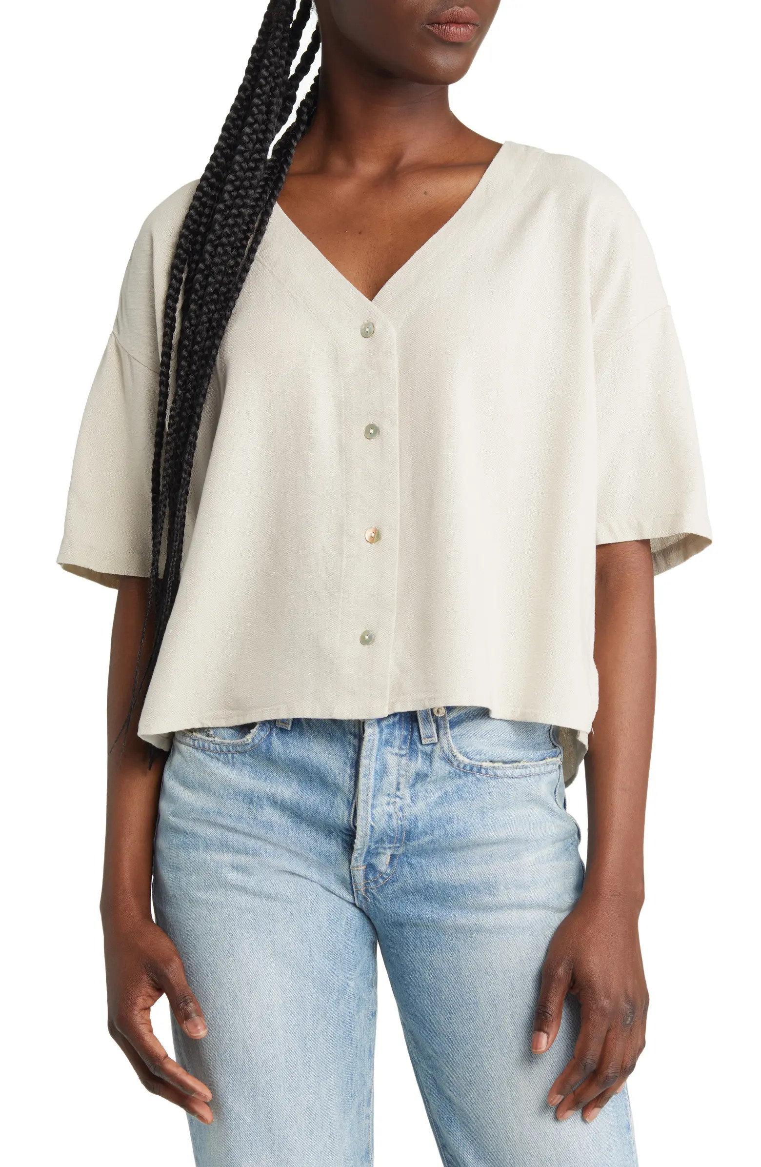VERO MODA Jesmilo Button Front Top | Nordstrom | Nordstrom