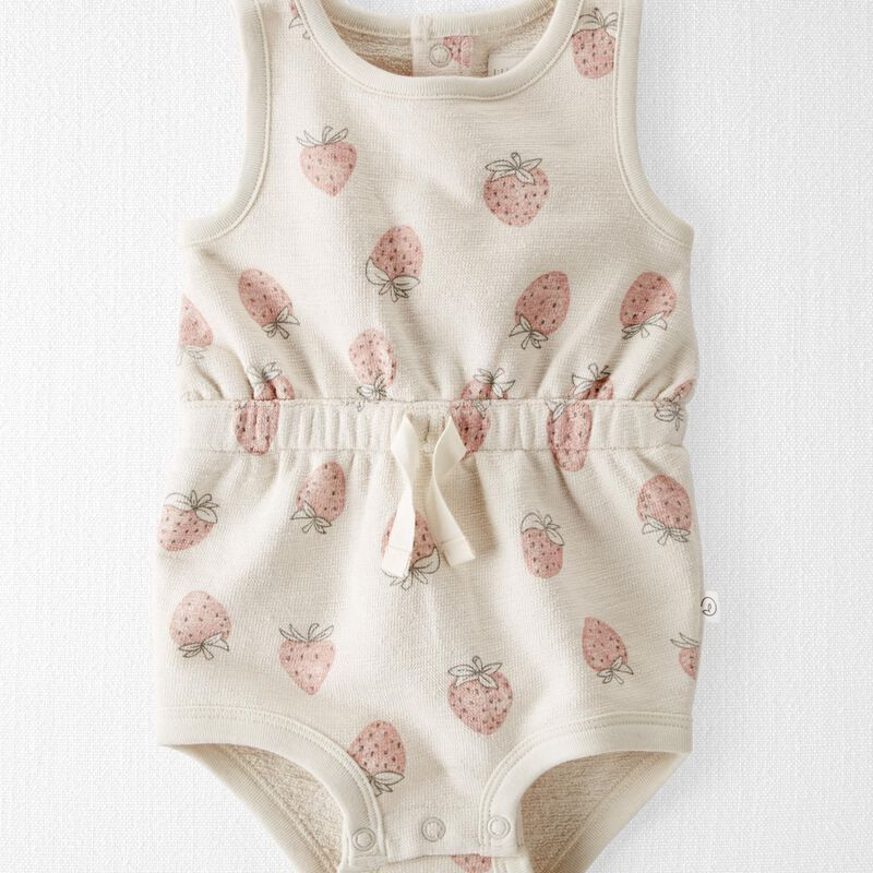 Baby Strawberry Print Organic Cotton Bubble Bodysuit | Carter's