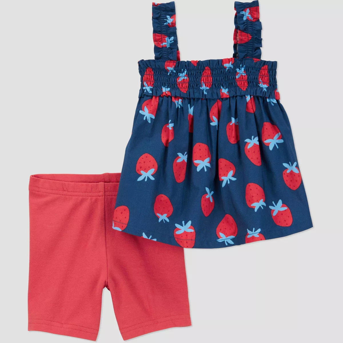 Carter's Just One You® Baby Girls' Strawberries Top & Bottom Set - Blue/Red | Target