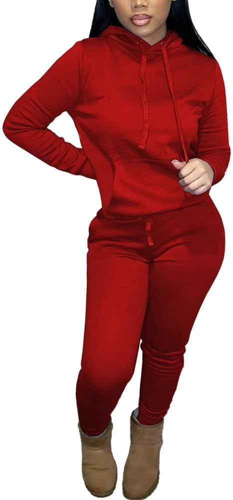 Nimsruc Two Piece Outfits for Women Casual Sweatsuits Set Long Sleeve Hoodie Tracksuit | Amazon (US)