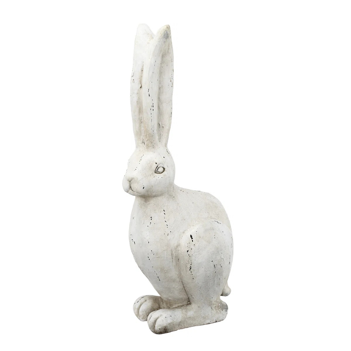18” Rustic White Rabbit Figurine, Farmhouse Magnesia Bunny Statue for Mantel, Shelf, Tabletop, ... | Wayfair North America