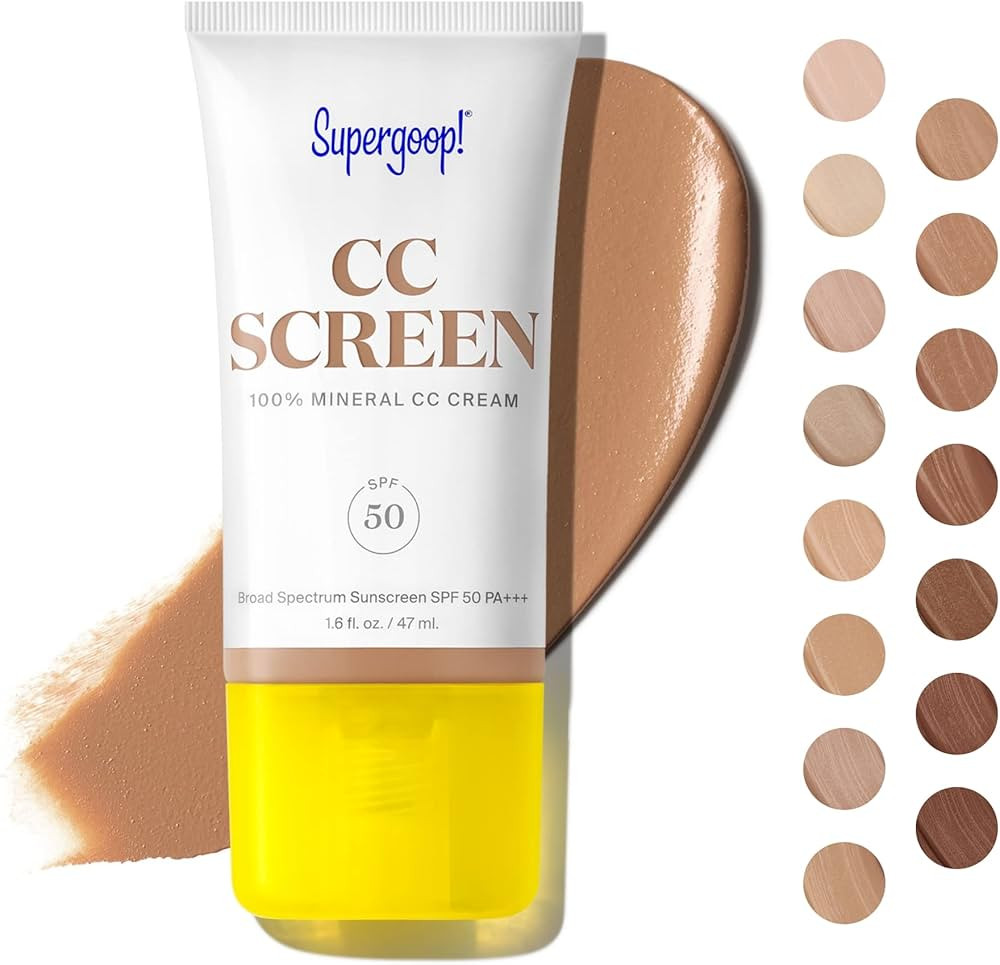 Supergoop! CC Screen - SPF 50 PA++++ CC Cream, 100% Mineral Color-Corrector & Broad Spectrum Suns... | Amazon (US)