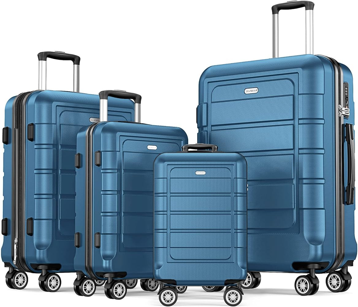 SHOWKOO Luggage Sets Expandable PC+ABS Durable Suitcase Sets Double Wheels TSA Lock 4 Piece Lugga... | Amazon (US)