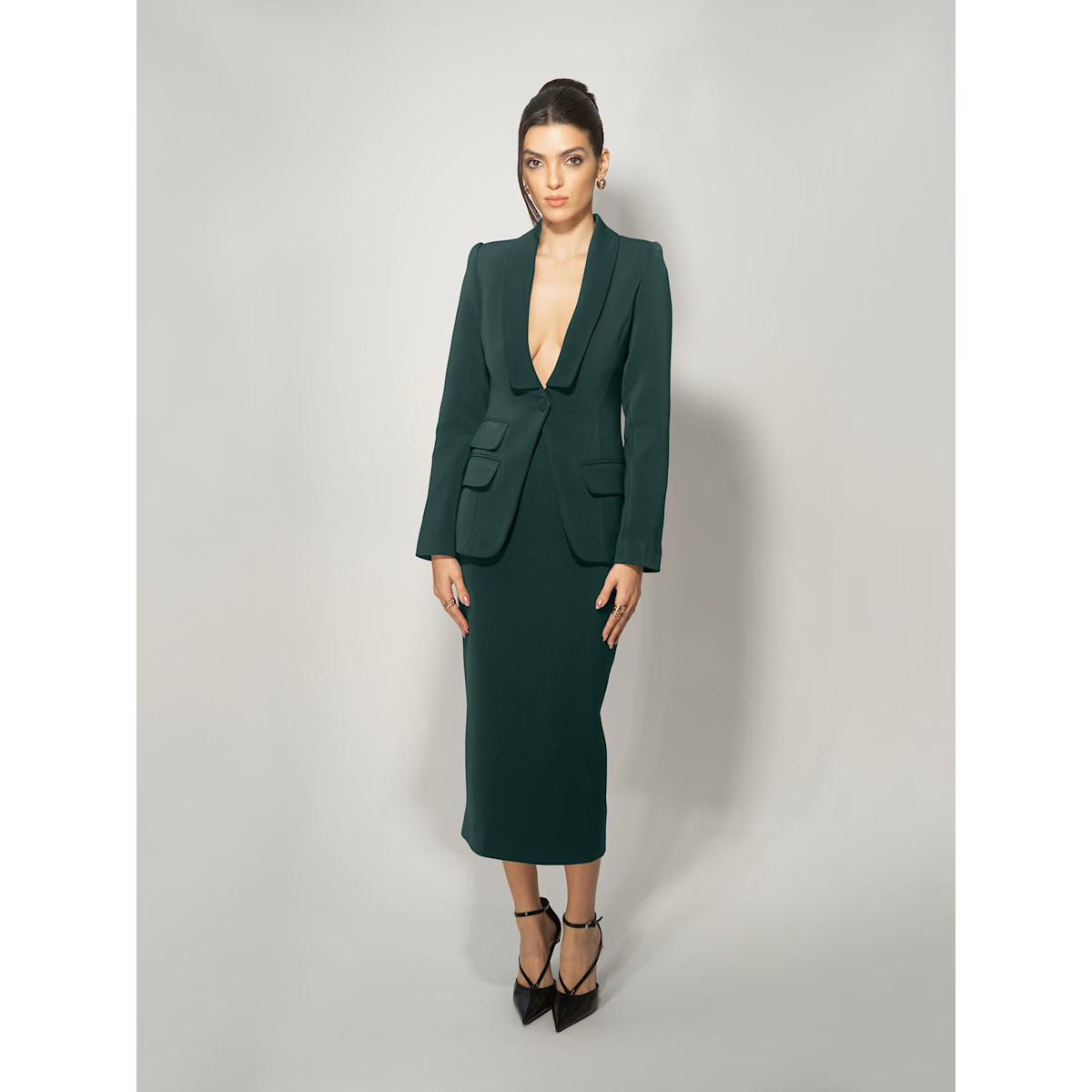 Vision Tailored Blazer & Skirt Suit - Dark Green | Wolf & Badger