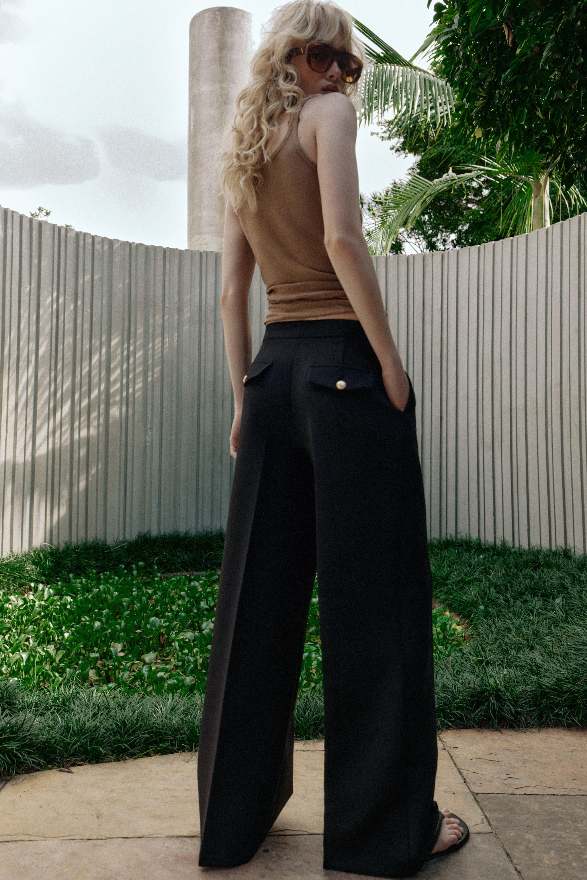 WIDE LEG TROUSERS WITH DARTS | Zara UK