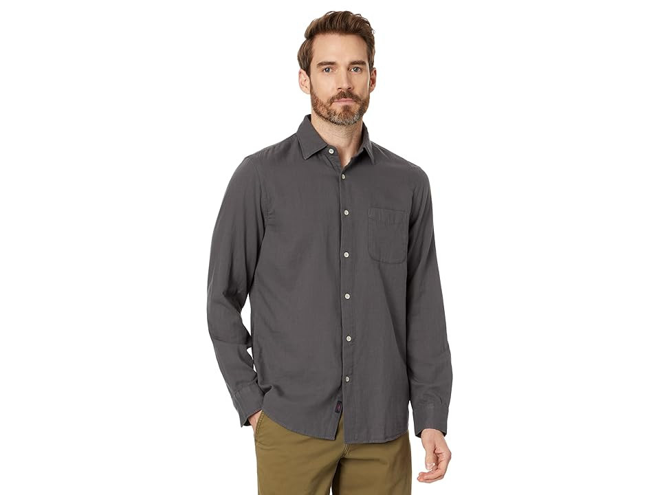 Faherty Sunwashed Chambray Shirt Men's Jacket Washed Charcoal : LG, Cotton | Zappos