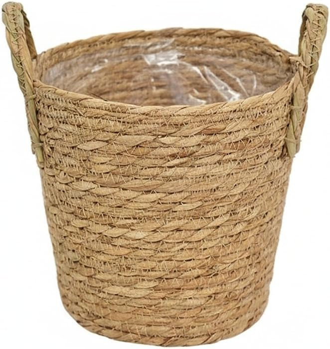 Woven Rattan Plant Pot Cover, Hand-Woven Basket to Hide Plastic Nursery Pots for Indoor Home Deco... | Amazon (US)