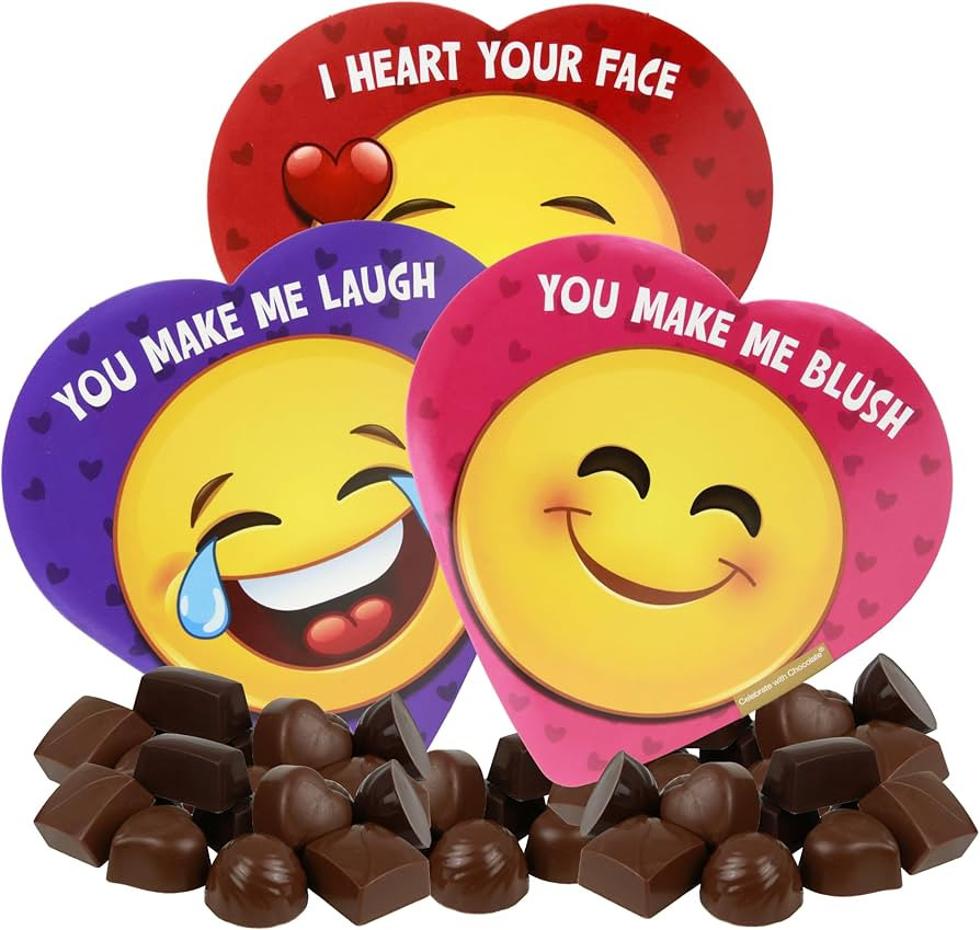 Needzo Valentines Candy All Smiles Themed Heart Shaped Box Bundle, 3 Chocolate Truffle Assortment... | Amazon (US)