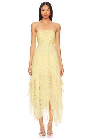 Free People Sheer Bliss Maxi Dress In Anise Flower from Revolve.com | Revolve Clothing (Global)