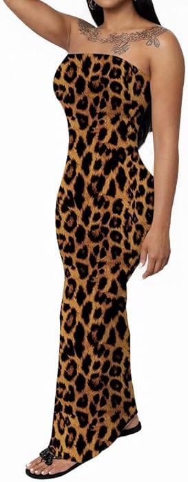 Ulovmi Women Maxi Strapless Dress Long Wrap Casual Party Club Cocktail Dresses | Amazon (US)