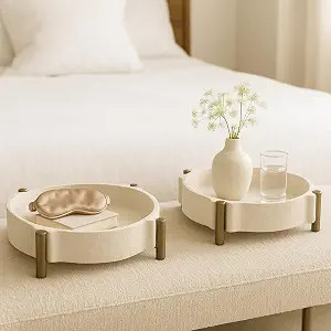 Trays for House, Bed, or Coffee Table Decor - Elegant Decorative Trays with Raised Metal Legs Per... | Amazon (US)