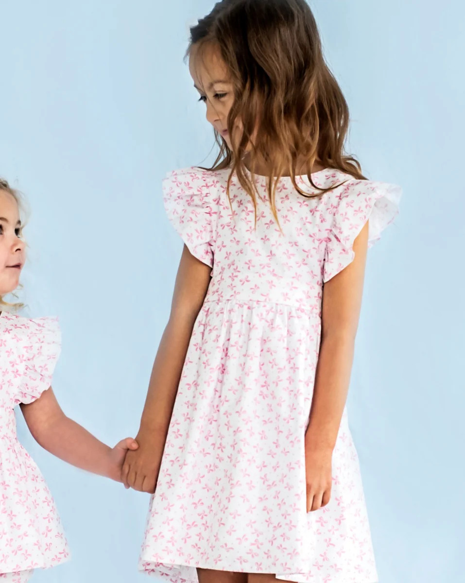 Pink Bows Penny Dress | Smockingbird Kids
