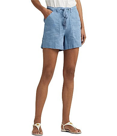 Lauren Ralph Lauren Linen Tassel Drawcord Short - 12 | Dillard's