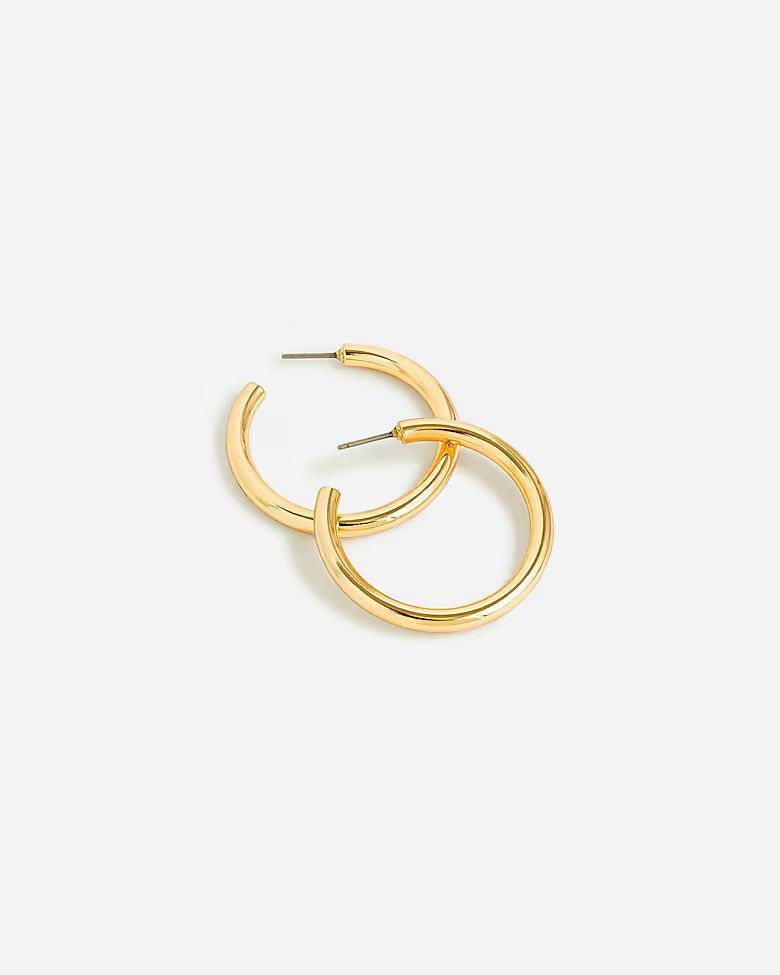 Mini tube hoop earrings in matte gold | J. Crew US