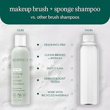 EcoTools Cleanser Shampoo for Makeup Brush/Sponge/Puffs, Remove Makeup & Impurities, Fragrance-Fr... | Amazon (US)
