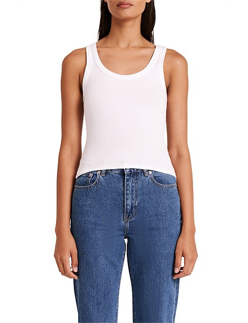 Organic Cotton Rib Singlet | David Jones (Australia & New Zealand)