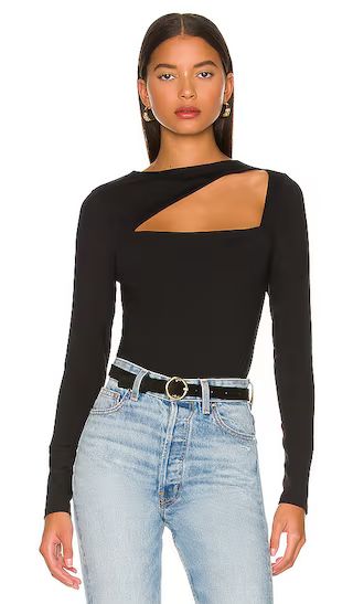 Angle Cut Out Long Sleeve Top in Black | Revolve Clothing (Global)