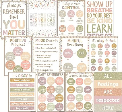 Teacher Created Resources Terrazzo Tones Positive Practices Educational Poster Pack (TCR7232) | Amazon (US)