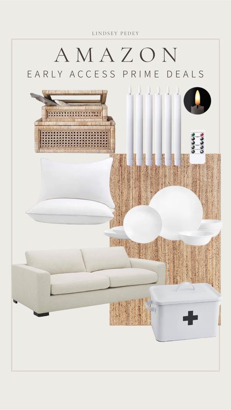 Early access amazon prime deals!  Our jute rug is on major sale! I’ve never seen our first aid box so low! And my favorite flameless tapers are a steal too! 

Home decor, Amazon, sofa, jute rug, candles, shelf decor, dishes, serve ware, pillows 

#LTKunder100 #LTKsalealert #LTKFind