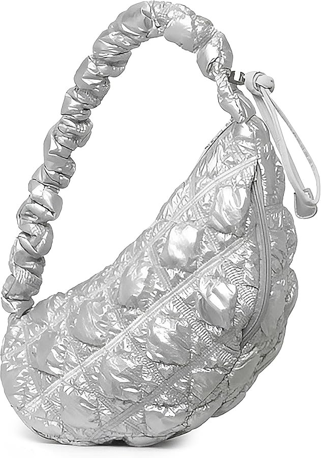 Puffer Quilted Crossbody Bags for Women Small Shoulder Bag Handbag Crescent Purse with Adjustable... | Amazon (US)