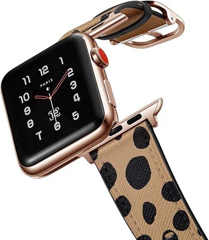 amBand Leather Band Compatible with Apple Watch SE Series 6 38mm 40mm 42mm 44mm, Genuine Leather ... | Amazon (US)
