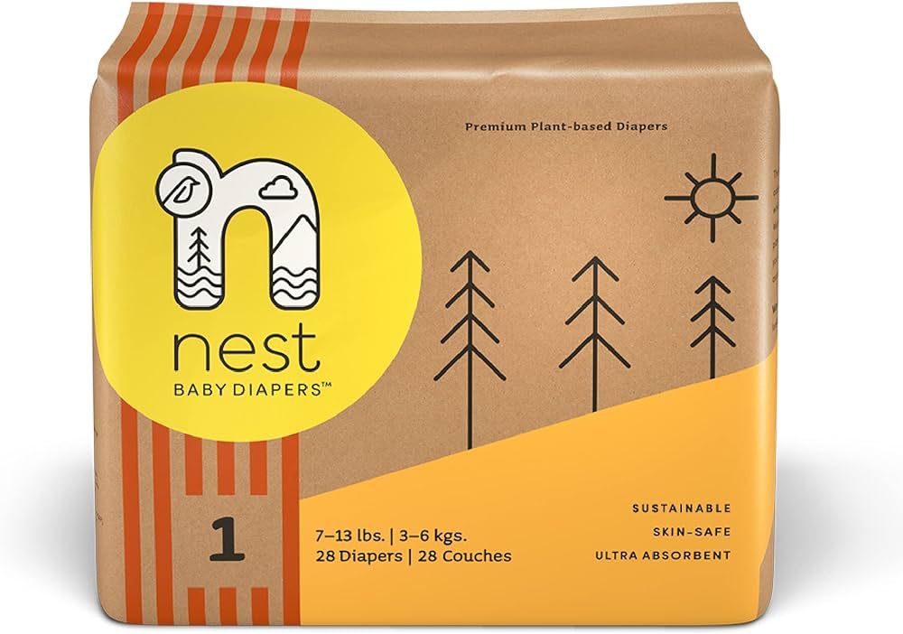 Nest Baby Diapers, Size 1, 7-13 lbs. (28 Count) Disposable Premium Diapers for Newborn Babies, Ge... | Amazon (US)