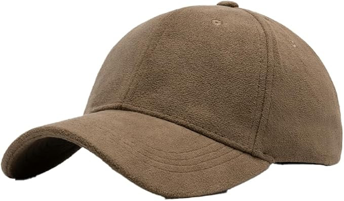Women Men Vintage Faux Suede Baseball Cap Classic Suede Leather Adjustable Plain Hat Fall Winter | Amazon (US)