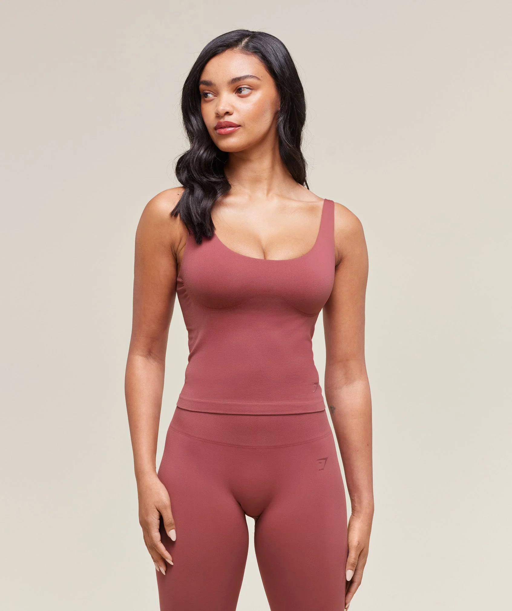 Gymshark Soft Sculpt Tank With Shelf - Washed Berry Pink | Gymshark UK