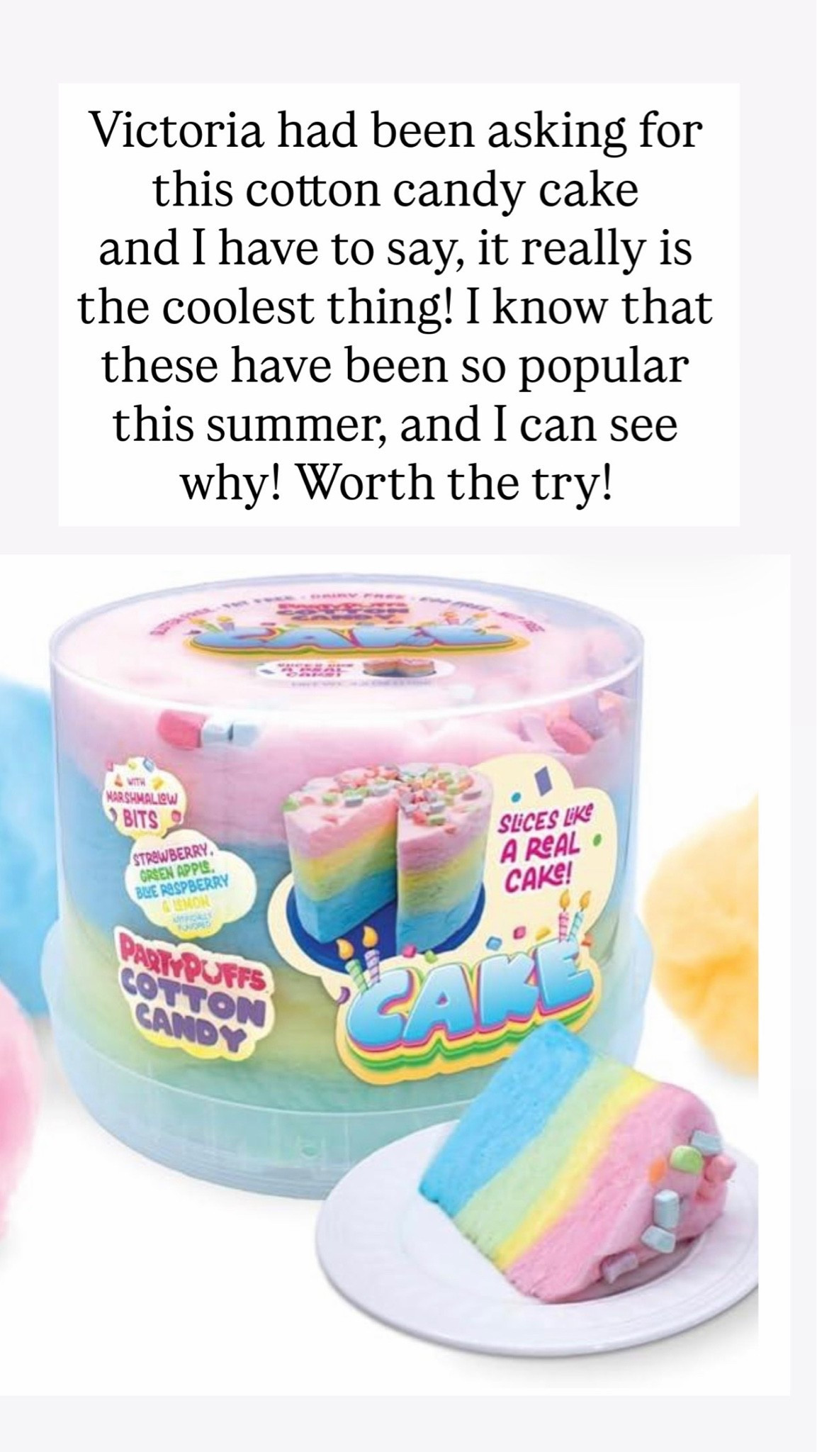 Cotton candy cake for kids

#LTKKids