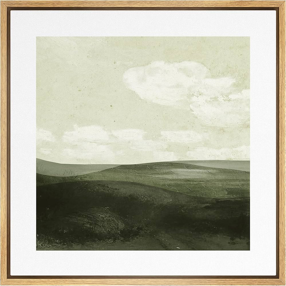 SIGNWIN Framed Canvas Print Wall Art Green Mountain Hill Countryside Landscape Nature Wilderness ... | Amazon (US)
