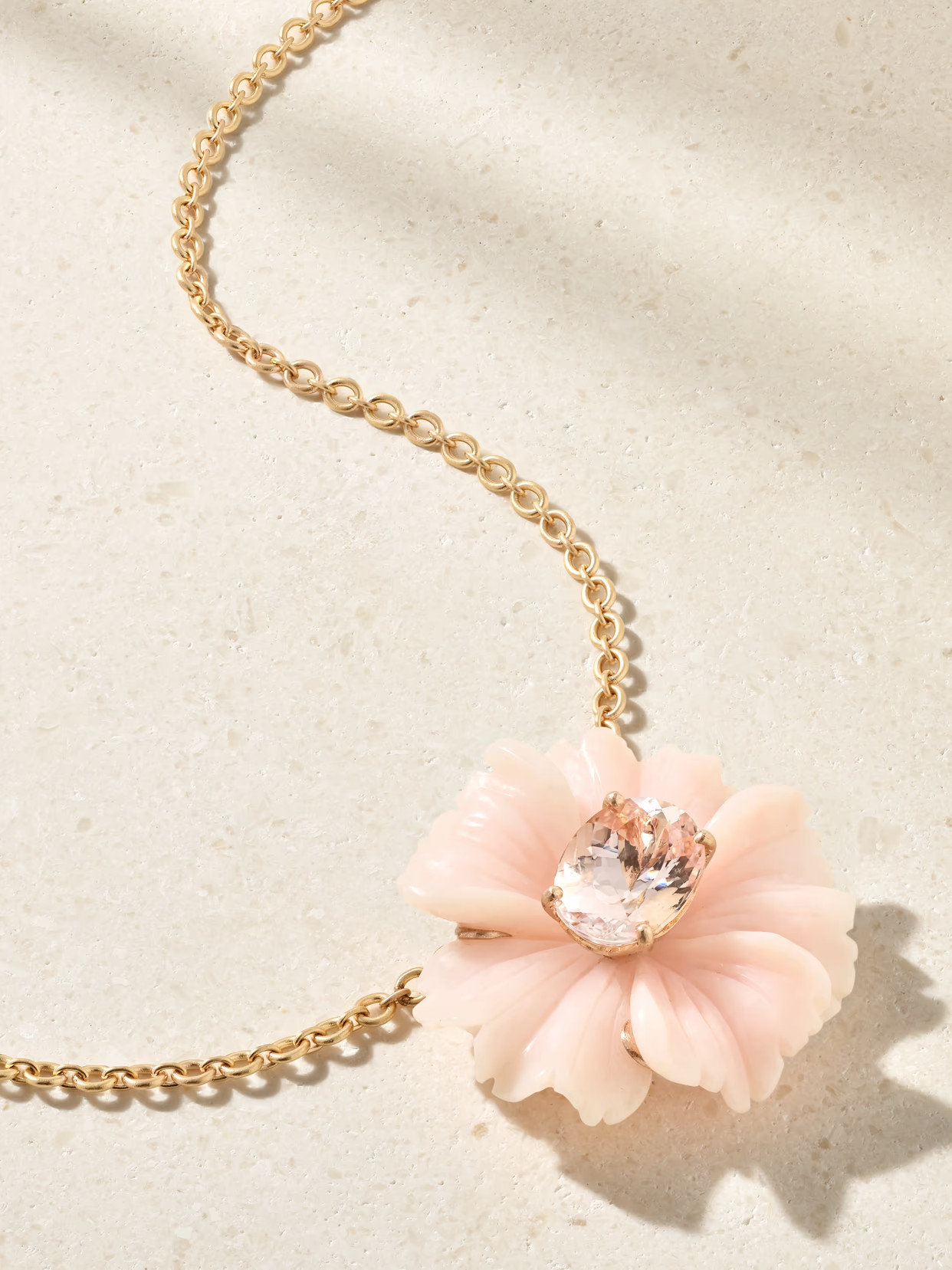 Irene Neuwirth - Tropical Flower 18-karat Gold, Opal And Morganite Necklace - One size | NET-A-PORTER (US)