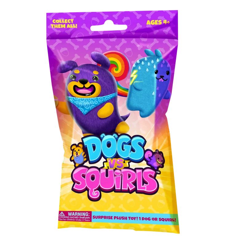 Dogs vs Squirls - Mystery Bag - 1pk - 4" Super-Soft & Bean-Filled Plush! Gold Wave | Walmart (US)