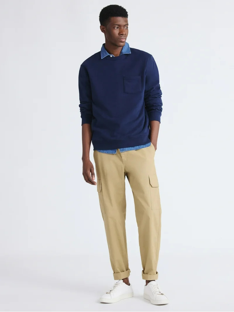 Free Assembly Men's Fleece Crewneck Sweatshirt with Long Sleeves, Sizes XS-3XL | Walmart (US)