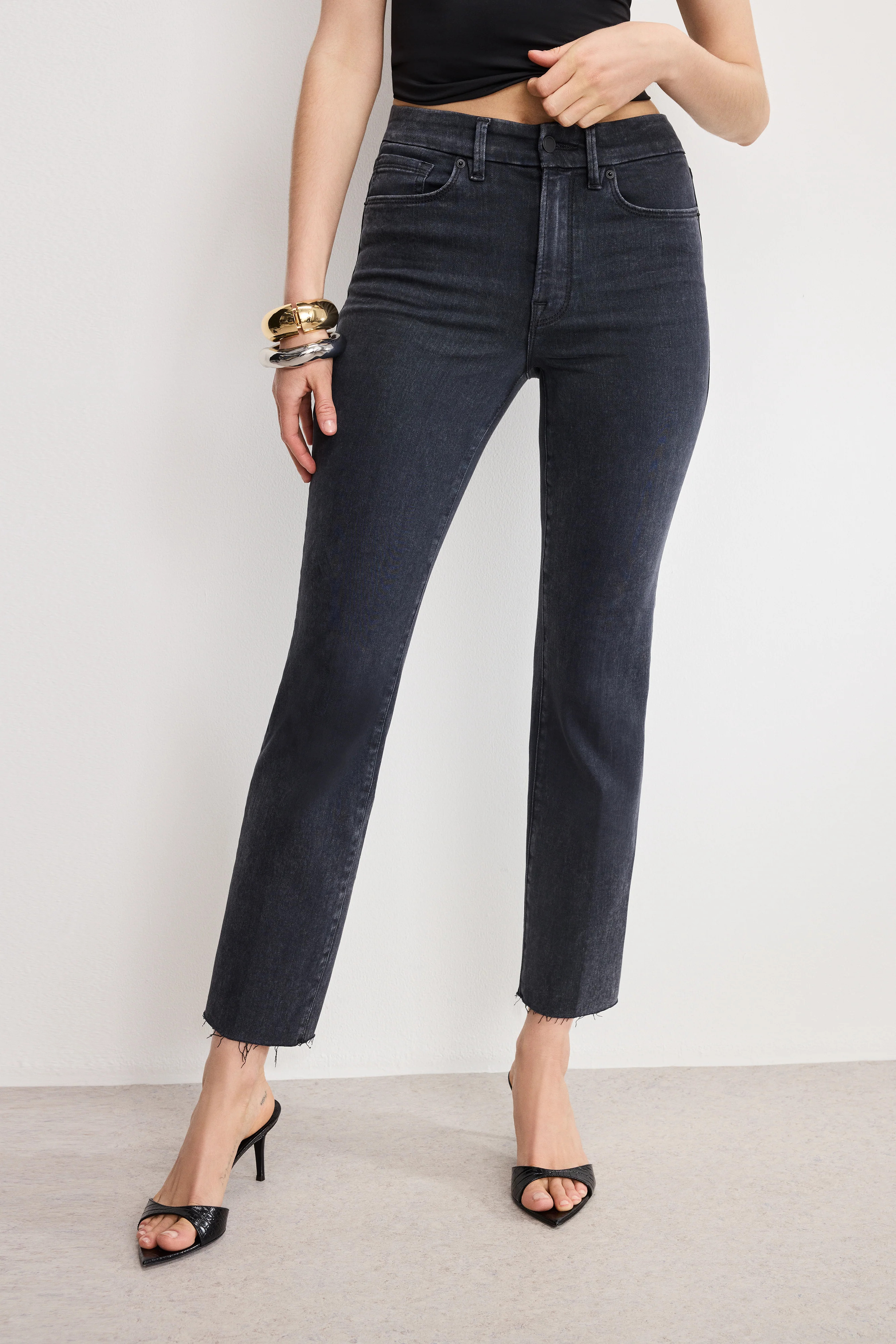 ALWAYS FITS GOOD LEGS STRAIGHT JEANS | BLACK414 - GOOD AMERICAN | Good American