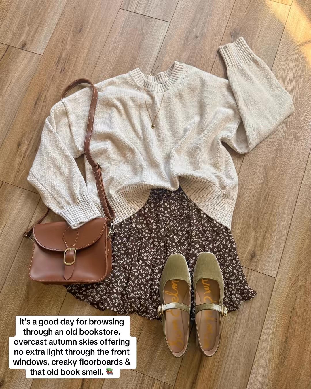 casual chic fall outfit. brown floral mini skirt with oversized cream sweater.

#LTKSeasonal #LTKSaleAlert #LTKootd