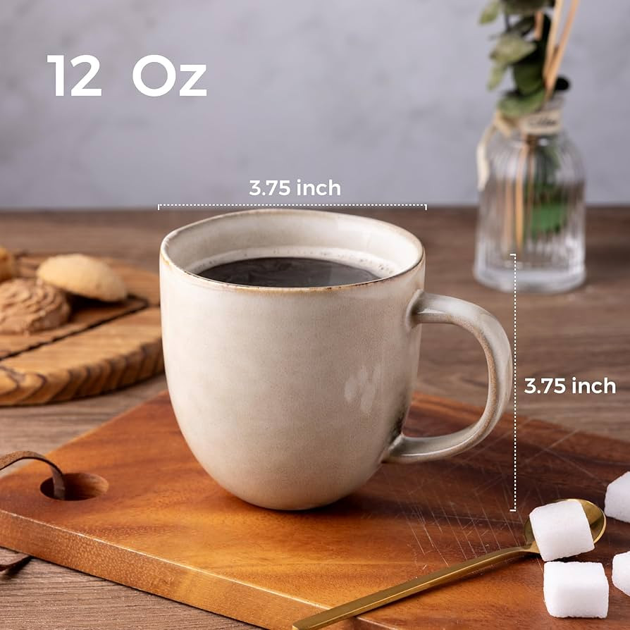 AmorArc 12oz Coffee Mugs, Ceramic Coffee Mugs set of 6 for Man, Woman, Dad, Mom, Modern Coffee Mu... | Amazon (US)