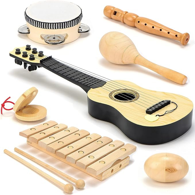 Natural Wooden Musical Instruments for Kids Band Class Preschool School Learning Kids Musical Toy... | Amazon (US)