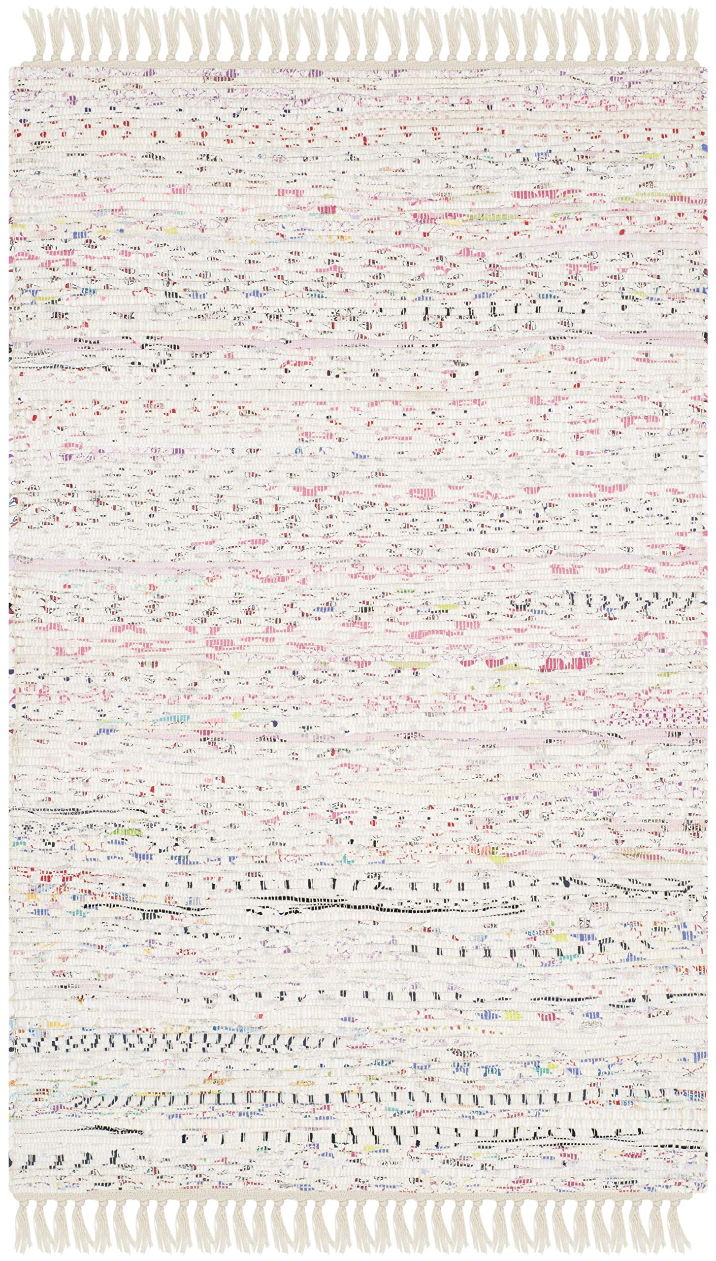 SAFAVIEH Rag Rug Collection Accent Rug - 2' x 3', Ivory & Multi, Handmade Boho Stripe Cotton, Ide... | Amazon (US)