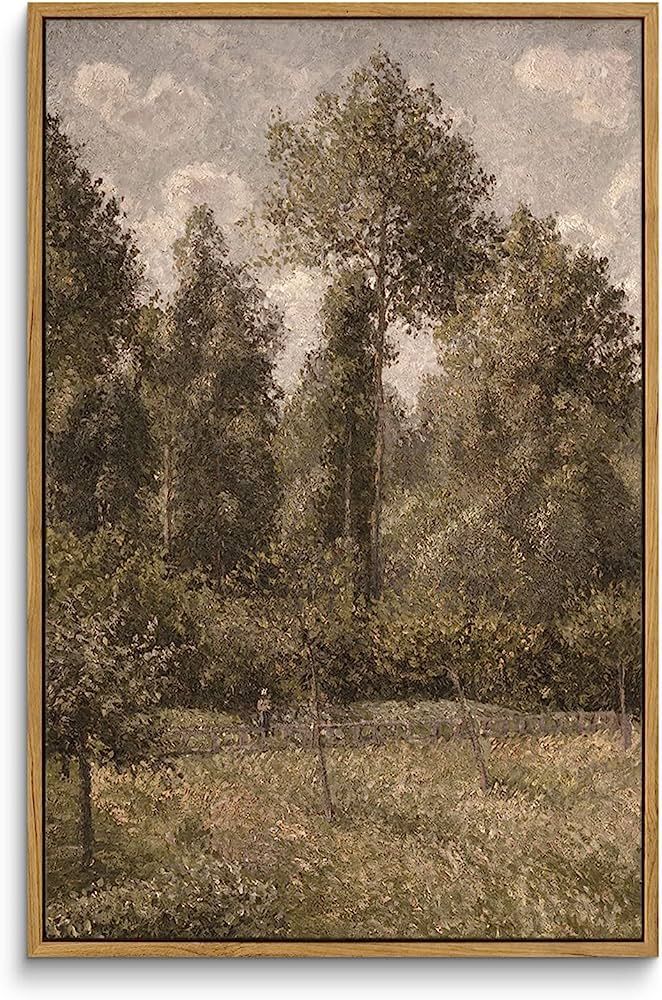 InSimSea Framed Canvas Wall Art Room Decor Large Artwork for Wall Poplars, Éragny Vintage Art Pa... | Amazon (US)