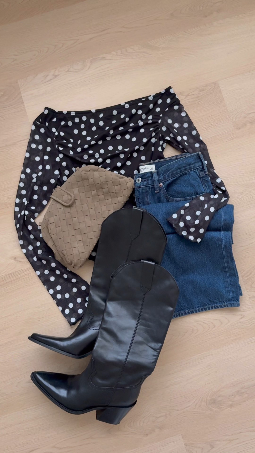Winter date night outfit✨ this polka dot top looks like something from aritzia but is an Amazon find!

Date night outfit | polka dot top | Abercrombie style | Abercrombie jeans | Amazon fashion | polka dots | look for less 

#LTKootd
