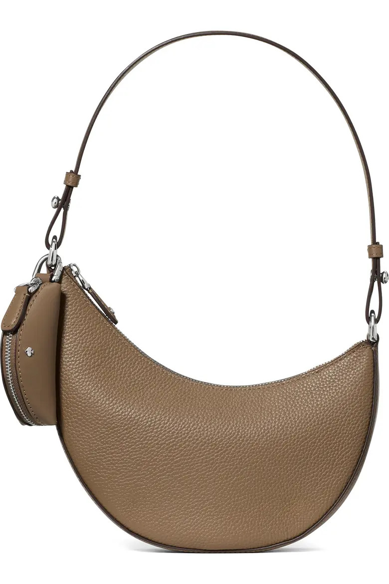 Kate Spade New York mini duo pebble leather crossbody bag in Black/Silver at Nordstrom | Nordstrom