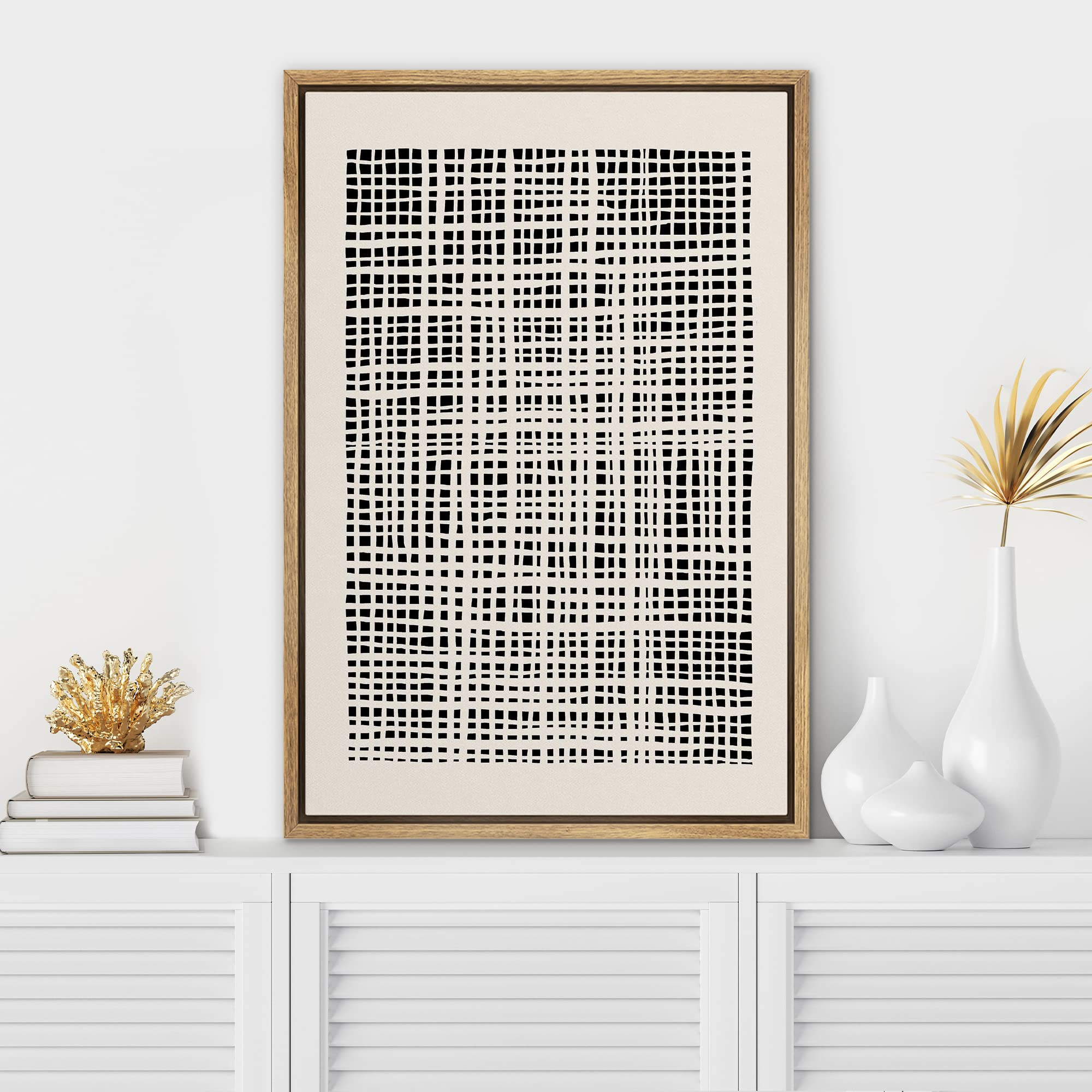 SIGNWIN Framed Canvas Print Wall Art Pastel Sketchbook Grid Pattern Color Field Abstract Shapes D... | Amazon (US)