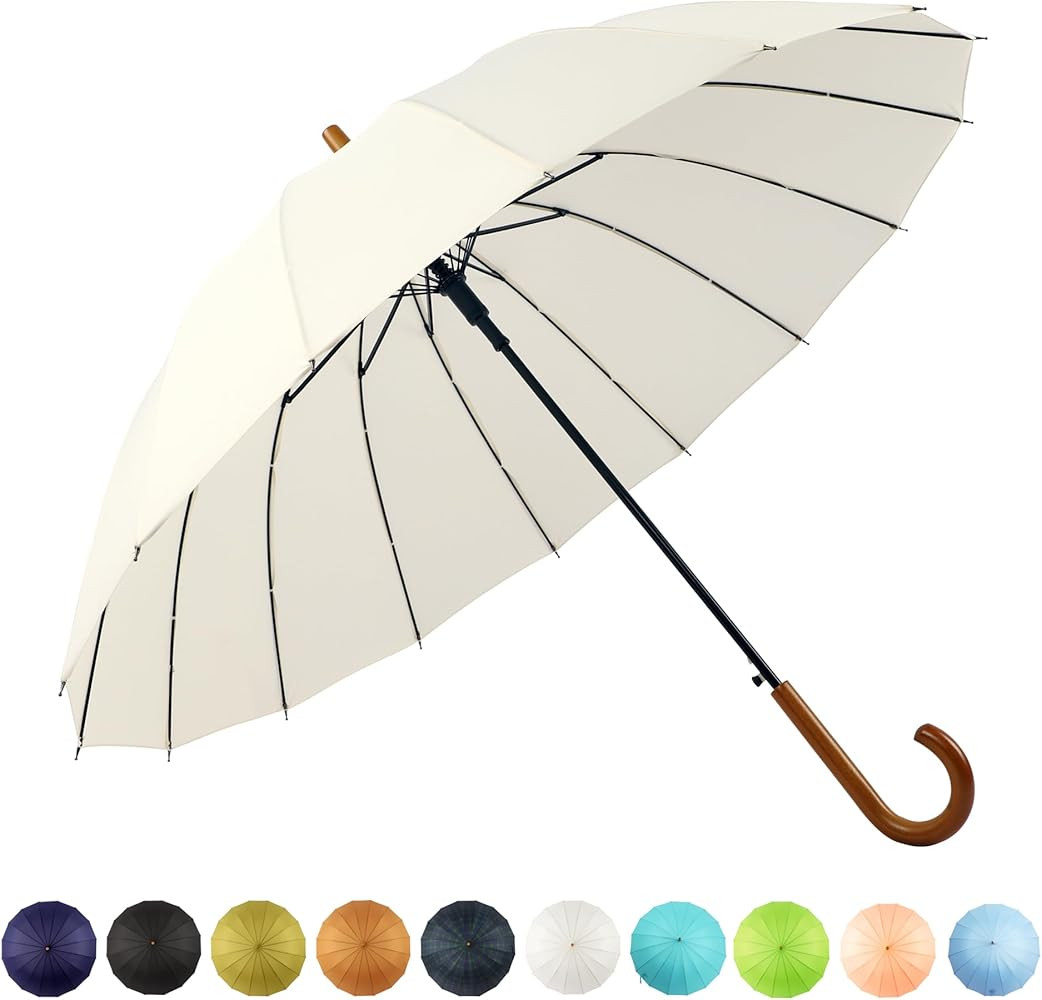 SoulRain 16 Ribs 48" Stick Umbrella Auto Open Solid Color Fashionable and Simple，Arc Classic Wo... | Amazon (US)